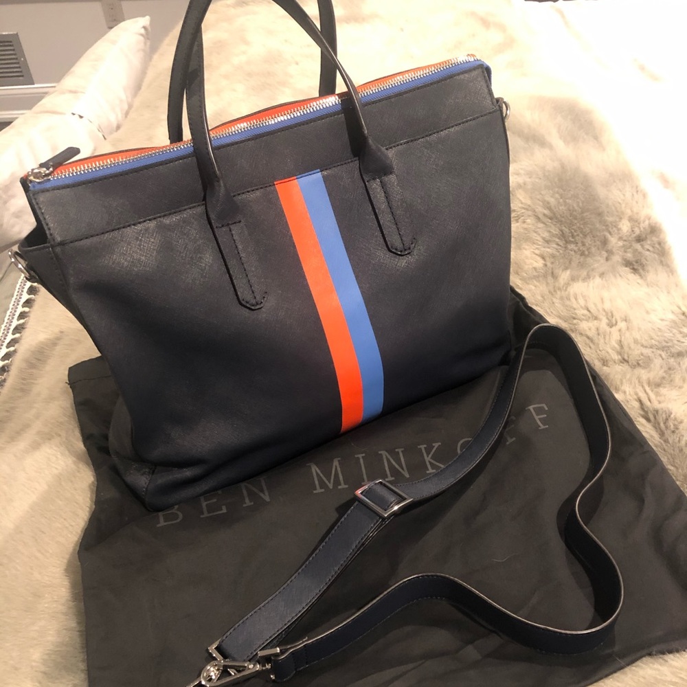 Men’s Ben Minkoff briefcase-navy brushed leather